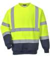 PW668 B306 Portwest Hi-Vis Two Tone Sweatshirt Yellow / Navy colour image